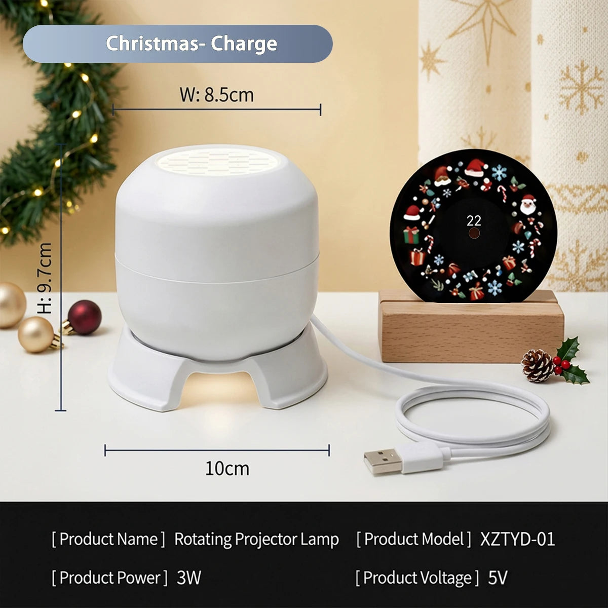 Projecteur de Noël rotatif : la magie des fêtes au plafond