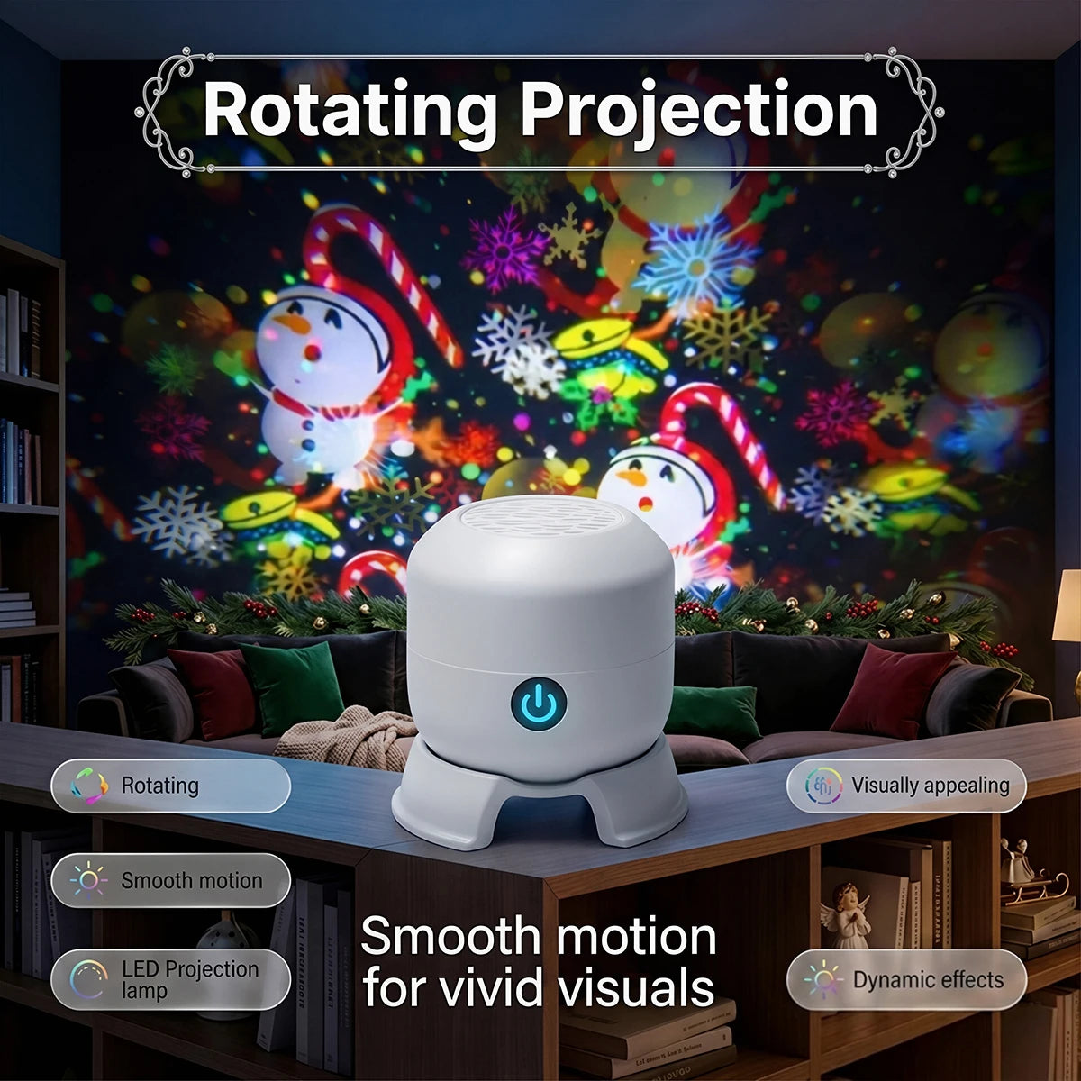 Projecteur de Noël rotatif : la magie des fêtes au plafond
