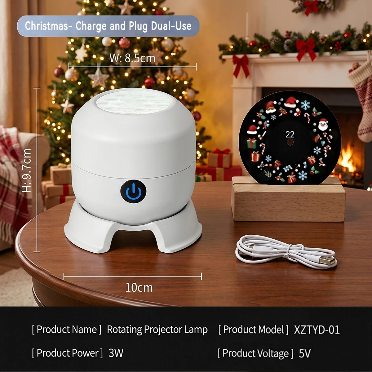 Projecteur de Noël rotatif : la magie des fêtes au plafond